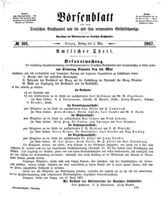 Börsenblatt für den deutschen Buchhandel Freitag 3. Mai 1867