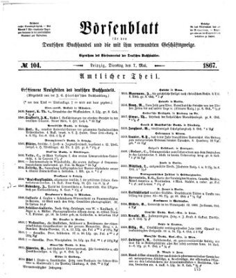 Börsenblatt für den deutschen Buchhandel Dienstag 7. Mai 1867