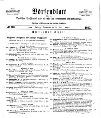 Börsenblatt für den deutschen Buchhandel Samstag 11. Mai 1867