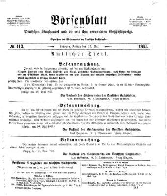 Börsenblatt für den deutschen Buchhandel Freitag 17. Mai 1867
