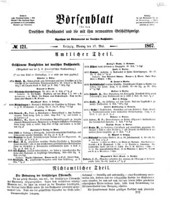 Börsenblatt für den deutschen Buchhandel Montag 27. Mai 1867