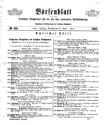 Börsenblatt für den deutschen Buchhandel Dienstag 25. Juni 1867