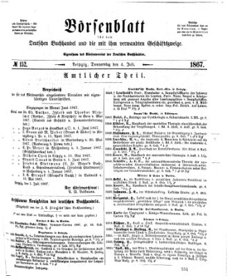 Börsenblatt für den deutschen Buchhandel Donnerstag 4. Juli 1867