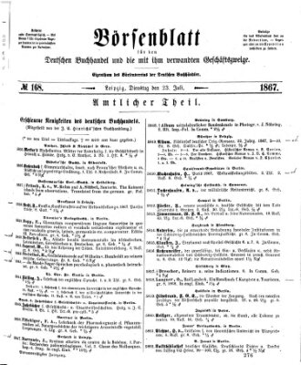 Börsenblatt für den deutschen Buchhandel Dienstag 23. Juli 1867