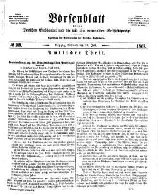 Börsenblatt für den deutschen Buchhandel Mittwoch 24. Juli 1867