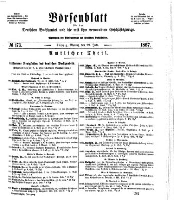 Börsenblatt für den deutschen Buchhandel Montag 29. Juli 1867