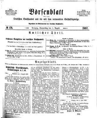 Börsenblatt für den deutschen Buchhandel Donnerstag 1. August 1867