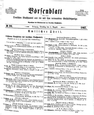 Börsenblatt für den deutschen Buchhandel Dienstag 6. August 1867