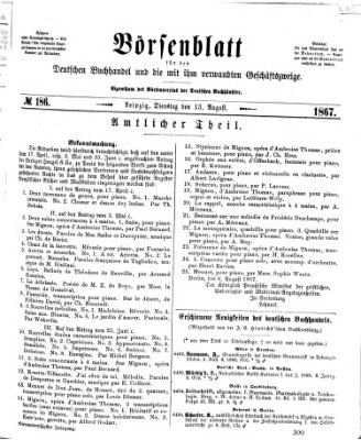 Börsenblatt für den deutschen Buchhandel Dienstag 13. August 1867