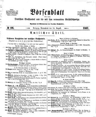 Börsenblatt für den deutschen Buchhandel Samstag 24. August 1867