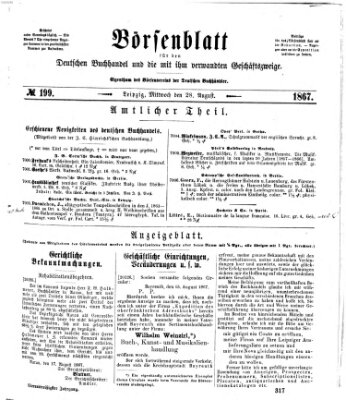 Börsenblatt für den deutschen Buchhandel Mittwoch 28. August 1867