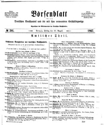 Börsenblatt für den deutschen Buchhandel Freitag 30. August 1867