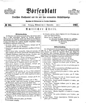 Börsenblatt für den deutschen Buchhandel Mittwoch 4. September 1867