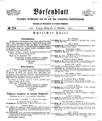 Börsenblatt für den deutschen Buchhandel Freitag 13. September 1867