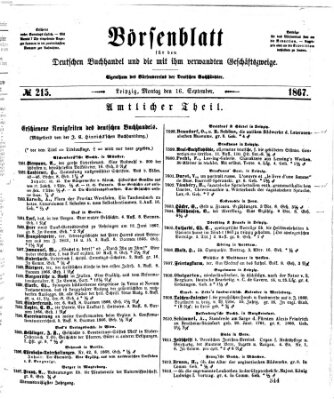 Börsenblatt für den deutschen Buchhandel Montag 16. September 1867