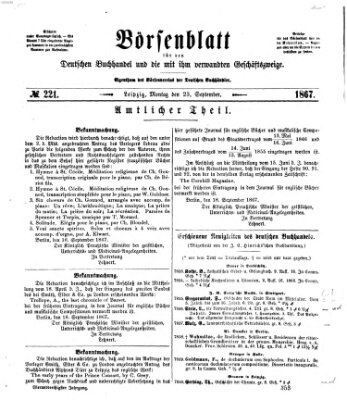 Börsenblatt für den deutschen Buchhandel Montag 23. September 1867