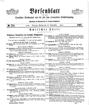 Börsenblatt für den deutschen Buchhandel Freitag 27. September 1867