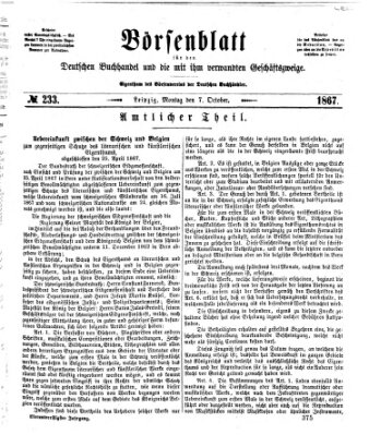 Börsenblatt für den deutschen Buchhandel Montag 7. Oktober 1867