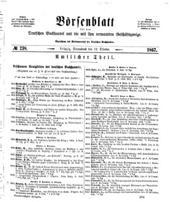 Börsenblatt für den deutschen Buchhandel Samstag 12. Oktober 1867