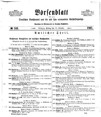 Börsenblatt für den deutschen Buchhandel Freitag 18. Oktober 1867