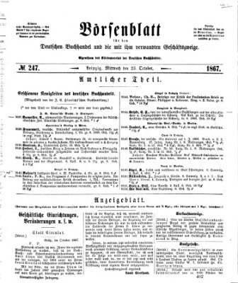 Börsenblatt für den deutschen Buchhandel Mittwoch 23. Oktober 1867