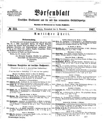 Börsenblatt für den deutschen Buchhandel Samstag 2. November 1867