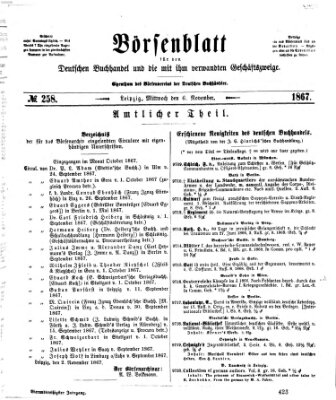 Börsenblatt für den deutschen Buchhandel Mittwoch 6. November 1867