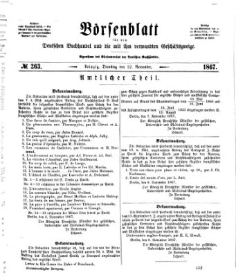 Börsenblatt für den deutschen Buchhandel Dienstag 12. November 1867