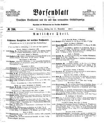 Börsenblatt für den deutschen Buchhandel Freitag 15. November 1867