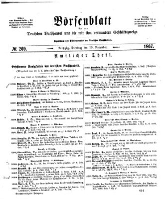 Börsenblatt für den deutschen Buchhandel Dienstag 19. November 1867