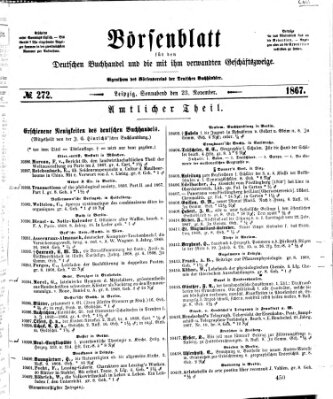 Börsenblatt für den deutschen Buchhandel Samstag 23. November 1867