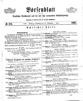 Börsenblatt für den deutschen Buchhandel Dienstag 26. November 1867