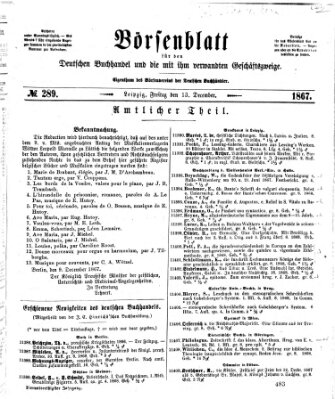 Börsenblatt für den deutschen Buchhandel Freitag 13. Dezember 1867