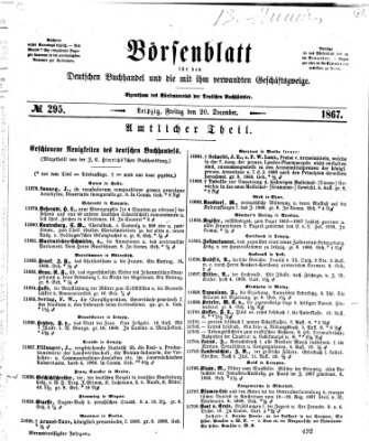 Börsenblatt für den deutschen Buchhandel Freitag 20. Dezember 1867