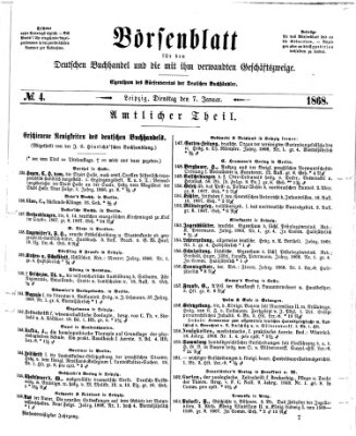 Börsenblatt für den deutschen Buchhandel Dienstag 7. Januar 1868