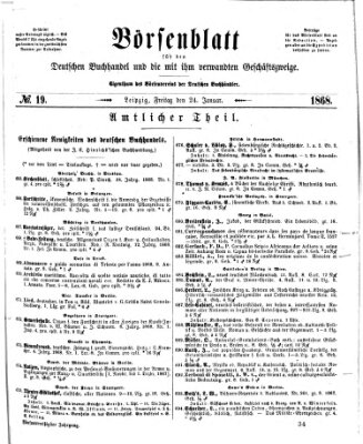 Börsenblatt für den deutschen Buchhandel Freitag 24. Januar 1868