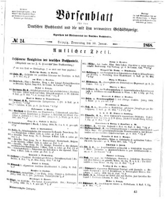 Börsenblatt für den deutschen Buchhandel Donnerstag 30. Januar 1868