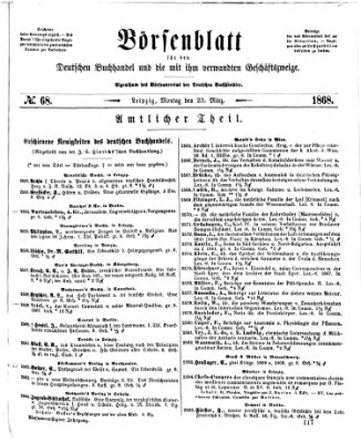 Börsenblatt für den deutschen Buchhandel Montag 23. März 1868