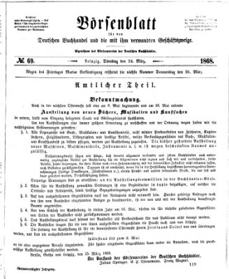 Börsenblatt für den deutschen Buchhandel Dienstag 24. März 1868