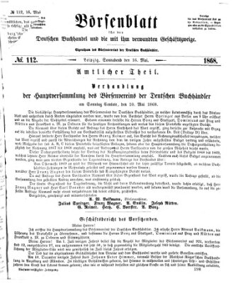 Börsenblatt für den deutschen Buchhandel Samstag 16. Mai 1868