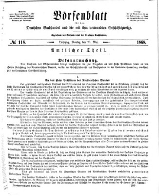 Börsenblatt für den deutschen Buchhandel Montag 25. Mai 1868