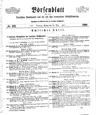 Börsenblatt für den deutschen Buchhandel Freitag 29. Mai 1868