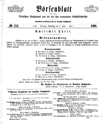 Börsenblatt für den deutschen Buchhandel Dienstag 2. Juni 1868