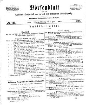 Börsenblatt für den deutschen Buchhandel Dienstag 9. Juni 1868