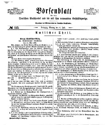 Börsenblatt für den deutschen Buchhandel Montag 6. Juli 1868