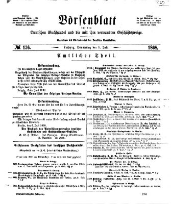 Börsenblatt für den deutschen Buchhandel Donnerstag 9. Juli 1868