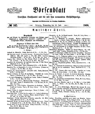 Börsenblatt für den deutschen Buchhandel Donnerstag 16. Juli 1868