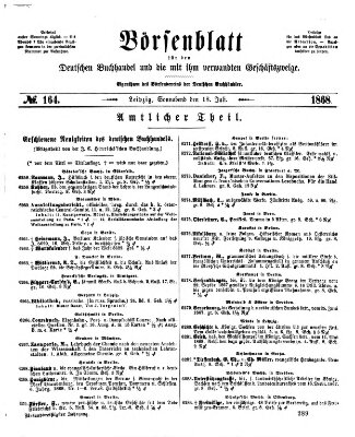 Börsenblatt für den deutschen Buchhandel Samstag 18. Juli 1868