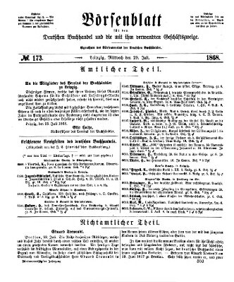 Börsenblatt für den deutschen Buchhandel Mittwoch 29. Juli 1868