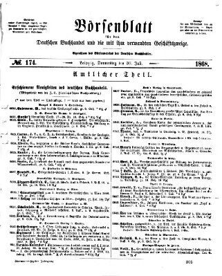 Börsenblatt für den deutschen Buchhandel Donnerstag 30. Juli 1868